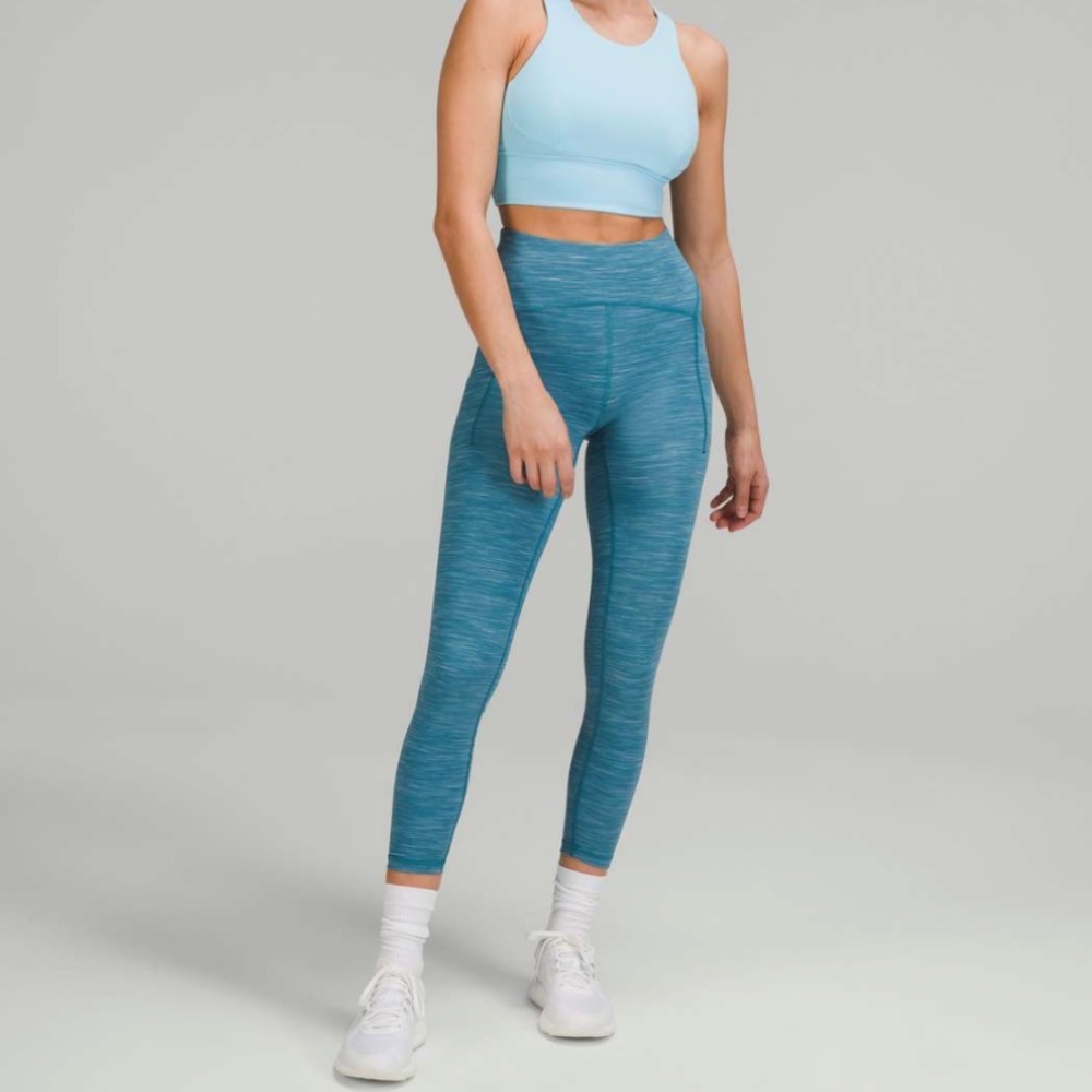 Lululemon Power Thru High-Rise Tight 25" - Heathered Capture Blue